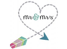 Stickdatei - Mr. & Mrs. Herz Pfeil